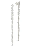 Sterling Forever Audrina Cubic Zirconia Linear Drop Earrings In Silver