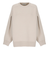 Lanvin Cape-back V Irgin-wool Blend Jumper In Beige