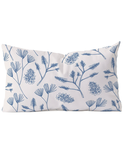 Deny Designs Gabriela Fuente Joly Snow Oblong Throw Pillow In Blue