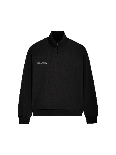 Pangaia Double Jersey Half Zip Jumper In Black