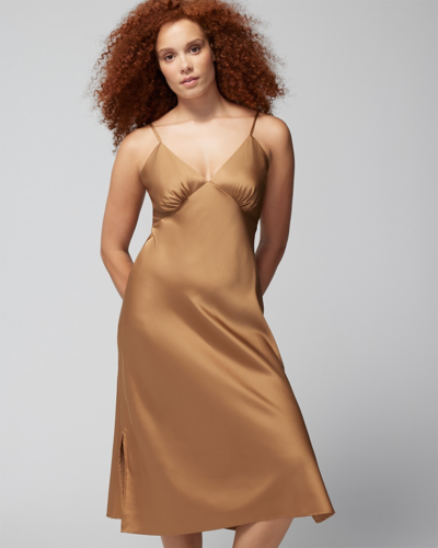 Soma Women's Satin Gown In Gold Size Small |