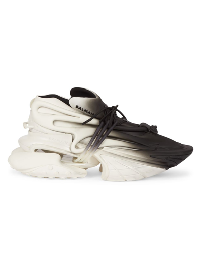 Balmain Men's Unicorn Sneakers In White Black