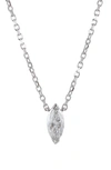 Badgley Mischka Marquise Lab Created Diamond Pendant Necklace In Silver