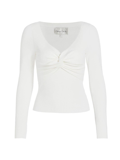 Cara Cara Women's Charlene Jersey V-neck Top In Ivory