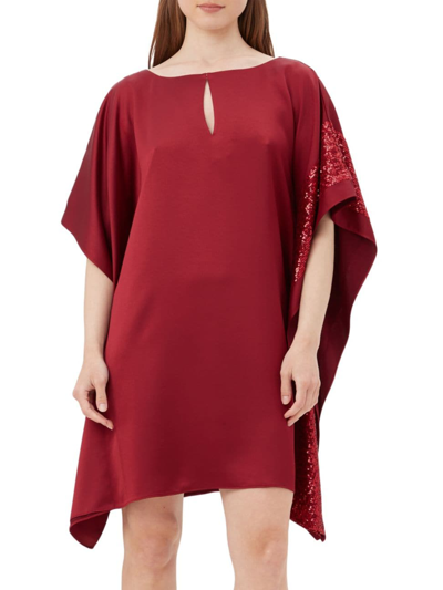 Trina Turk Women's Renna Cape Keyhole Dress In Ruqa Red