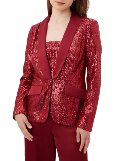 Trina Turk Women's Ai Sequined Blazer In Ruqa Red