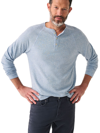 Faherty Cloud Henley In Light Blue Heather
