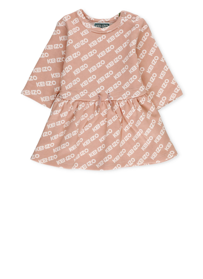 Kenzo Babies' Cotton Dress In Pink