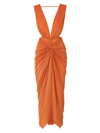 Baobab Mia Stretch Jersey Midi Dress In Orange