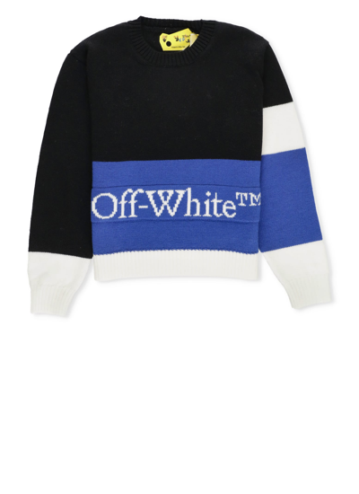 Off-white Kids' Bookish Colorblock Sweater In Multicolour