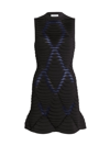Alaïa 3-d Python Diamond Motif Dress In Black