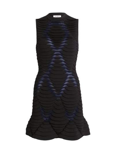 Alaïa Python-effect Minidress In Black