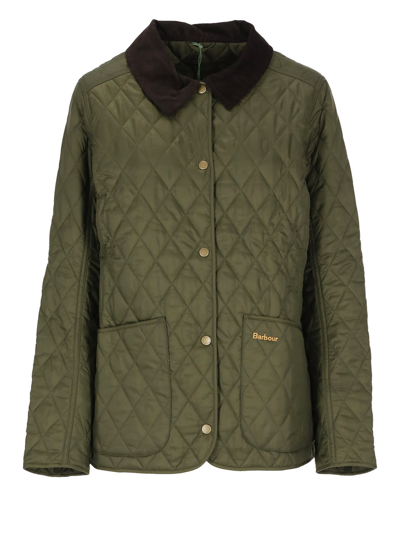 Barbour Deveron Quilted Jacket In Olive Green