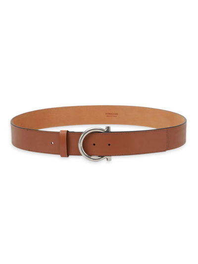 Ferragamo Gancini-buckle Leather Belt In New Vicuna