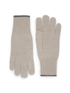 Brunello Cucinelli Men's Cashmere Knit Gloves In Sand Grey
