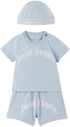 PALM ANGELS BABY BLUE THREE-PIECE SET