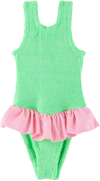 HUNZA G BABY GREEN DUO DENISE ONE-PIECE SWIMSUIT