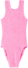 HUNZA G BABY PINK CLASSIC ONE-PIECE SWIMSUIT