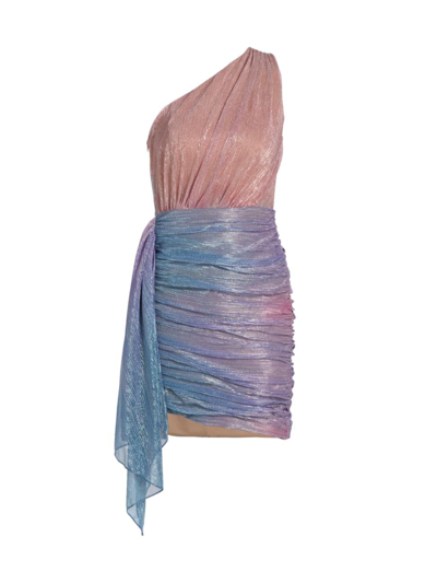 Patbo Women's Ombré Shimmer Draped Minidress In Sirenuse