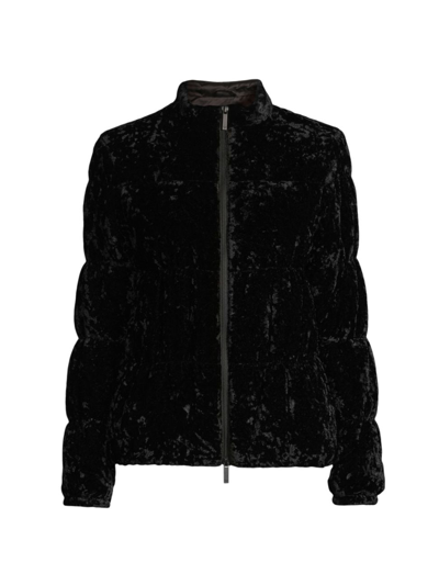 Emporio Armani Single-button Chenille Jacket In Black