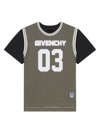 GIVENCHY MEN'S OVERLAPPED T-SHIRT IN MESH AND JERSEY