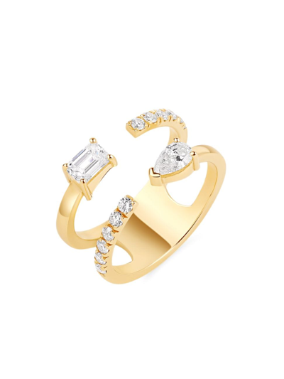 770 Fine Jewelry Women's Multishape 14k Yellow Gold & 0.55 Tcw Diamond Two-row Ring