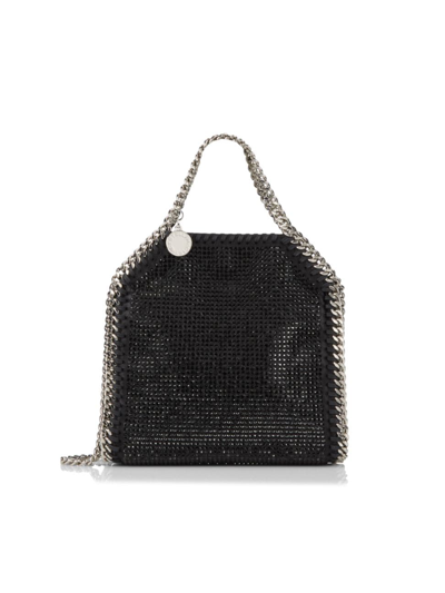 Stella Mccartney Women's Crystal-embellished Satin Tiny Falabella Tote Bag In Black
