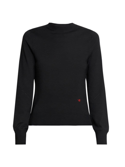 Victoria Beckham Women's Merino Wool Crewneck Sweater In Black