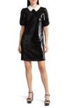Ted Baker Zarell Sequin Puff Sleeve Shift Dress In Black