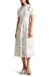 Ted Baker Magylee Floral Mixed Media Dress In Ivory