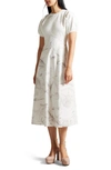 Ted Baker Magylee Floral Mixed Media Dress In Weiss