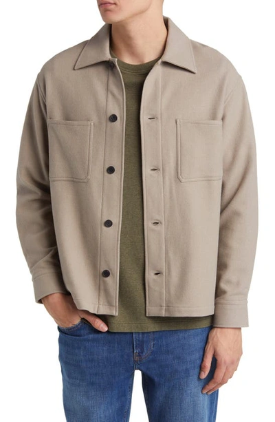 Frame Wool-blend Overshirt In Beige