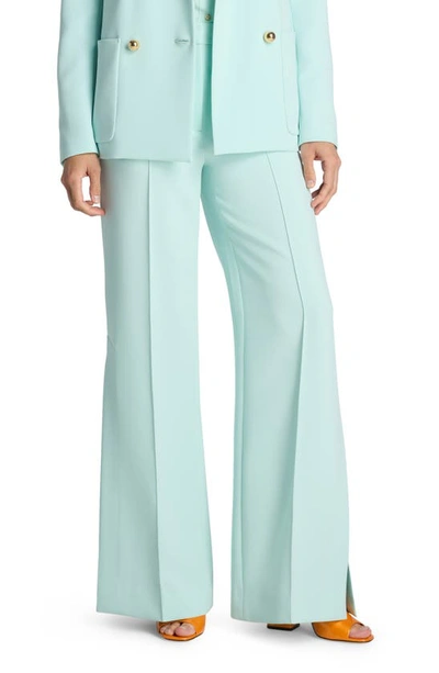 St John Slit-hem Wide-leg Cady Pants In Mint