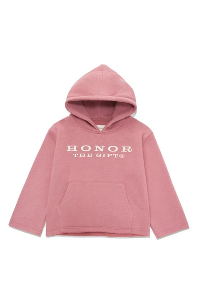 Honor The Gift Kids' Logo Cotton Hoodie In Mauve