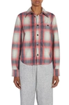 BOTTEGA VENETA CHECK PRINT LEATHER WESTERN SHIRT