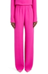 Valentino Crepe Couture Wide-leg Trousers In Pink Pp