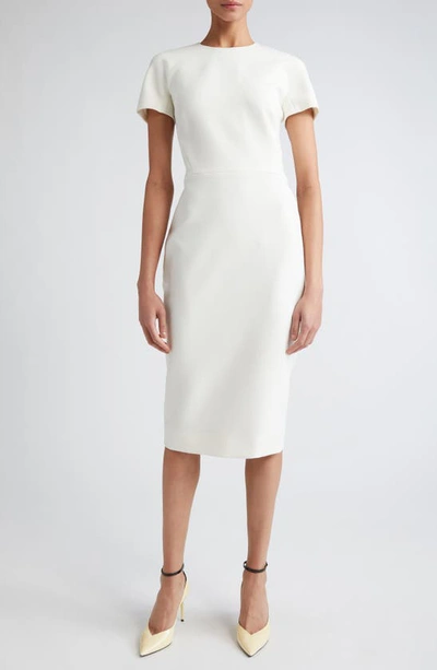 Victoria Beckham Fitted T-shirt Sheath Dress In White