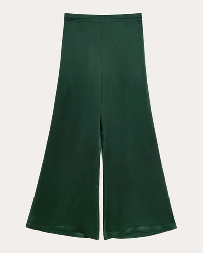 By Malene Birger Women's Lucee Shiny Wide-leg Pants In Green