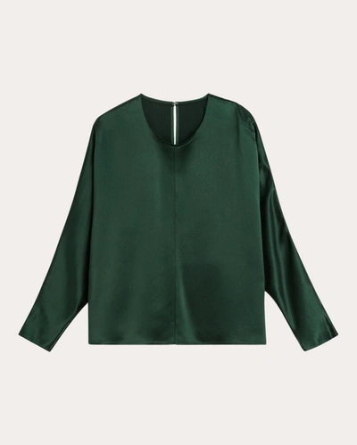 By Malene Birger Women's Odelleys Shiny V-neck Top In Green