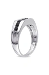 Delmar Sterling Silver Black Sapphire Ring In Black