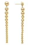 Rivka Friedman 18k Gold Plated Beaded Linear Drop Earrings In 18k Gold Clad