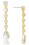 Rivka Friedman 18k Gold Clad Crystal Earrings In 18k Gold Clad