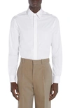 Bottega Veneta Pinstripe Cotton Shirt In Natural-pe
