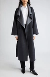 Totême Signature Wool-cashmere Coat In Dark Grey Melange