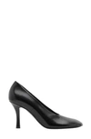 Burberry Glossy Leather Baby Pumps In Black