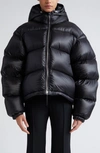 Jil Sander Hooded Down Puffer Jacket In Black