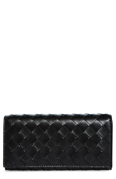 Bottega Veneta Intrecciato Leather Wallet In Black