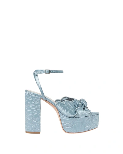 Loeffler Randall Women's Isabel Qsat Ankle Strap Platform Sandals In Light Blue