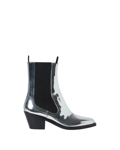 Loeffler Randall Nat Silver Leather Ankle Boot