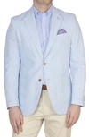 Tailorbyrd Solid Notch Lapel Linen Blend Sport Coat In Light Blue